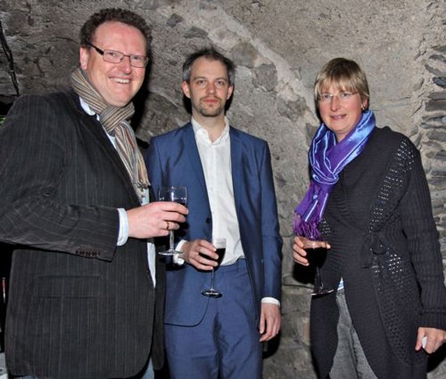 David Irwin, David Bremner and Dr Susan Hood in the Crypt of Christ Church Cathedral on the cathedral’s Foundation Day.