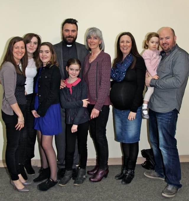 The Revd Eoghan Heaslip and his family following the launch service of ICON Community in the Methodist Centenary Church in Leeson Park. 