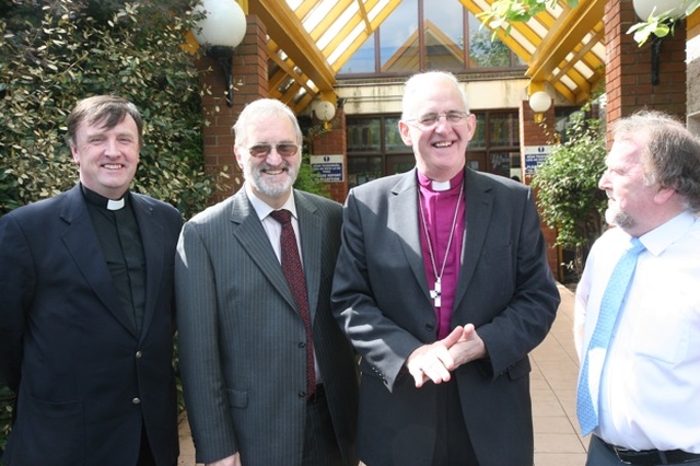The Archbishop of Dublin, the Most Revd Dr John Neill with the Rector and Principal and Deputy Principal of a West Dublin Secondary School during a visit.