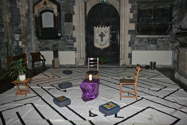 The Advent Prayer Labyrinth at Christ Church Cathedral. Further information on the labyrinth is available here: http://dublin.anglican.org/news/events/2010/10/advent_preparation_quiet_day_christ_church_cathedral.php