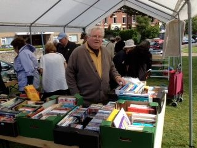 David Fitzpatrick mans the book stall at the summer fair of St John the Evangelist Church, Sandymount. 