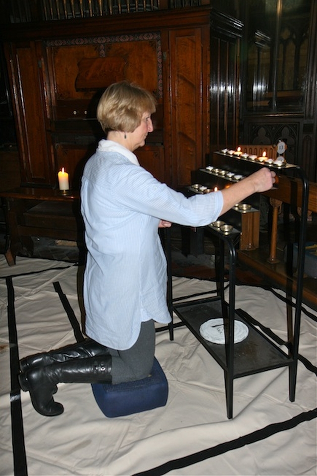 Celia Dunne, co-ordinator, pictured in the Advent Prayer Labyrinth at Christ Church Cathedral. Further information on the labyrinth is available here: http://dublin.anglican.org/news/events/2010/10/advent_preparation_quiet_day_christ_church_cathedral.php