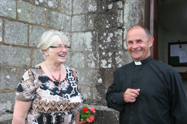 The Revd Canon George Butler, Rector of Castlemacadam with Ballinaclash with Florence Nangle at the Ballinatone Pets Blessing Service.