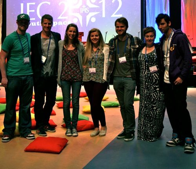 The 3Rock Youth team in the Youth Space of the International Eucharistic Congress in the RDS. 