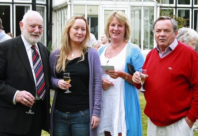 Cecil Medcalf, the Revd Sonia Gyles, Linda Evans and Arthur Vincent at the Sandford Parish Strawberries & Wine Evening. Photo: David Wynne.