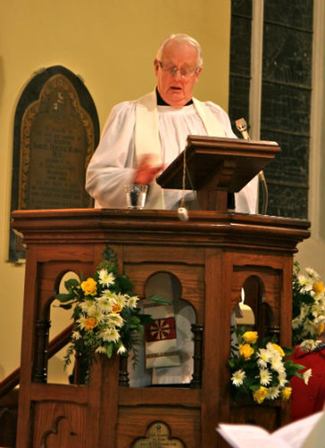 Revd Canon Cecil Hyland gives the sermon at the Service of Introduction of the Revd Anthony Kelly as Bishop’s Curate of the parishes of Holmpatrick and Kenure with Balbriggan and Balrothery.