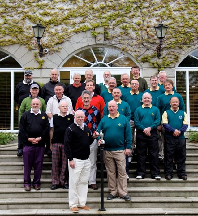 The teams in the annual clergy Church of Ireland versus Church of England Golf Tournament are pictured outside the clubhouse at Powerscourt Golf Club today (Wednesday April 30) with their captains, Archdeacon Ricky Rountree (Church of Ireland) and Archdeacon Paul Taylor (Church of England). 