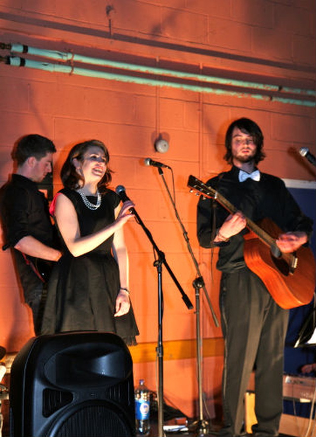 Mark O’Callaghan and the Valentine’s Band performing at the 1950s Supper Dance in aid of Booterstown Parish’s Raise the Roof Fund. 