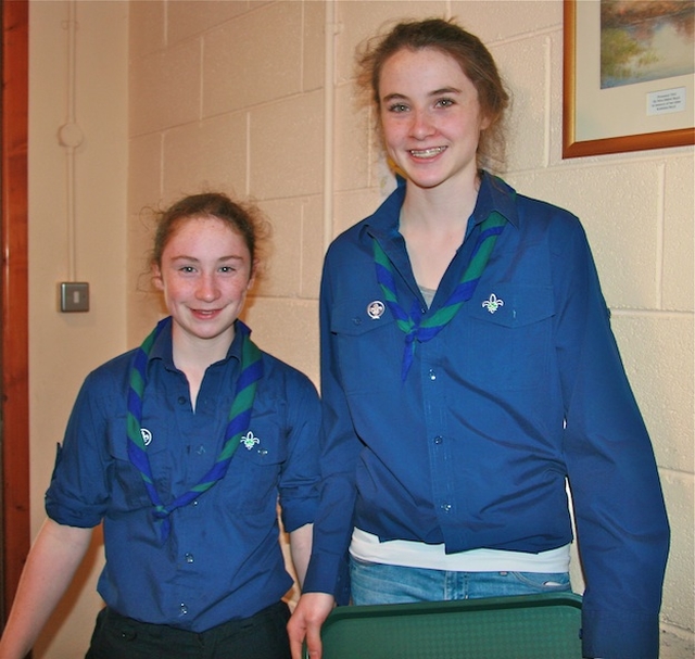 Girl Scouts Erica Marley and Aoife O'Halloran giving a helping hand at the Parish Fête at St Mary's Church, Howth.