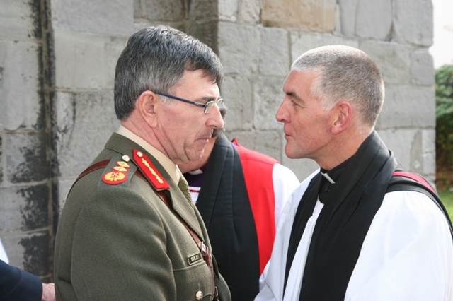Pictured is the Venerable David Pierpoint (right) with Major General Dermot Earley, Chief of Staff of the Defense Forces at the annual service marking the beginning of the Law Service in St Michan's Church.