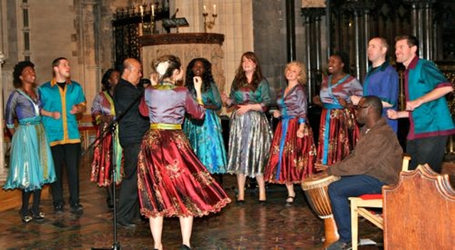 The Discovery Gospel Choir performed at the diocesan Discovery anniversary thanksgiving service in Christ Church Cathedral.