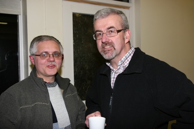 Paul Bogle (right) and Ken Rue at the Christian Unity Service in the Church of Ireland Theological Institute.