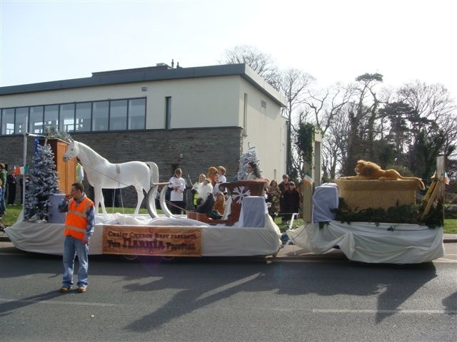 The Narnia float featuring Aslan at the St Patrick's Day Parade in Bray. The float which highlights the Through the Wardrobe interactive walk through of CS Lewis's the Lion the Witch and the Wardrobe, won best float in the Bray and Greystones Parades. Through the wardrobe will start in Christ Church Bray on 30 March.