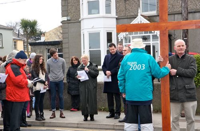 Readings and prayers were said at stations during the Greystones Churches’ Good Friday Walk. 