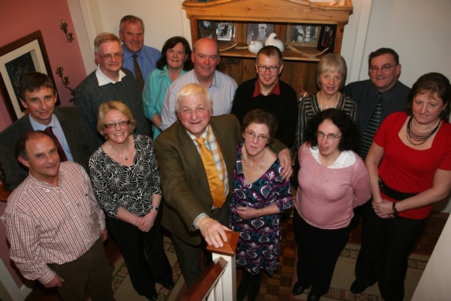 Pictured (centre) are the Archdeacon of Glendalough, the Venerable Edgar Swann and his wife Gladys at a reception held in their honour by the clergy of Glendalough hosted by the Revd Canon George Butler (left) in Castlemacadam Rectory. The Archdeacon is pictured with some of  the clergy of the diocese and their spouses.