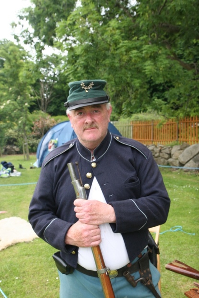 Military re-enactor Bertie McCurtain in US Civil War Union Irish Brigade Uniform at a military re-enactment festival in aid of Leopardstown Park Hospital.