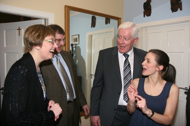 Pictured enjoying a joke at the blessing of the newly extended Vicarage in All Saints, Grangegorman are (left to right) the Revd Alan Rufli and his wife Gillian, the Revd Canon Robert Deane and Nicola Pierpoint.