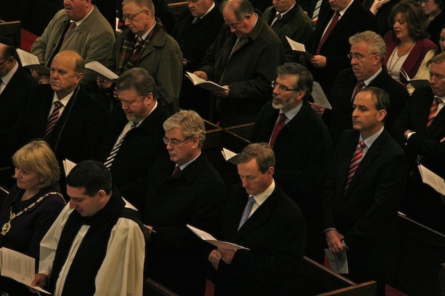 Political party leaders pictured at the service to mark the assembly of the 31st Dáil, St Ann’s Church, Dawson Street.