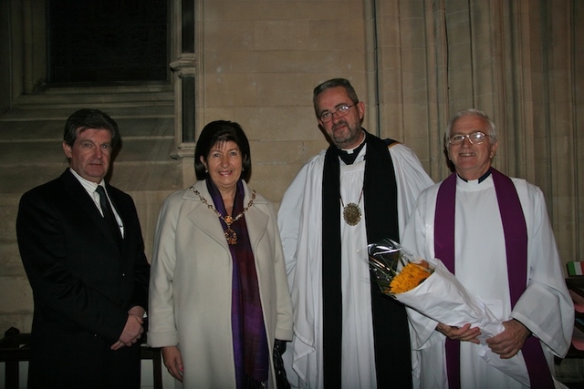Pictured at the memorial service in Christ Church Cathedral for the 29 miners who died in the Pike River coal mine disaster were Alan McCarthy, New Zealand Honorary Consul-General in Dublin; Councillor Edie Wynne, Deputy Lord Mayor of Dublin; the Very Revd Dermot Dunne, Dean of Christ Church and Fr Brian O’Connell, a priest of the Marist order and a native of New Zealand.