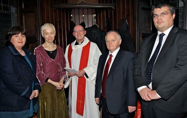 The new rector of Raheny and Coolock, the Revd Norman McCausland, is pictured with the church wardens of All Saints’, Raheny and St John the Evangelist, Coolock, before his service of institution in All Saints’ Church on Friday October 29. 