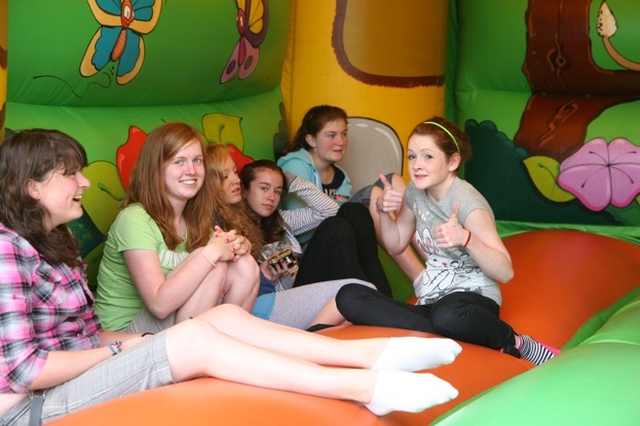 Resting in the Bouncy Castle at the Diocesan Senior Summer Camp in Co Tipperary.