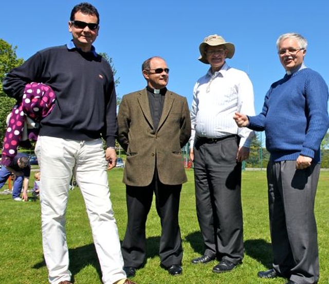 Members of the local clergy enjoyed a sunny afternoon out at the Glendalough Family Fun Day which took place in East Glendalough School on May 19. Pictured are the Revd David Mungavin (Greystones), Canon George Butler (Castlemacadam, Ballinatone and Aughrim), Canon John Clarke (Wicklow and Killiskey) and the Revd Ken Rue (Wicklow and Killiskey). 