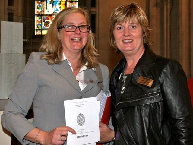 Mothers’ Union administrative officer, Jane Grindle and Dublin and Glendalough Diocesan President, Joy Gordon, at the Mother’s Union 125th anniversary service in Christ Church Cathedral. 