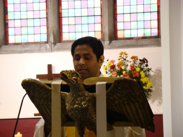 The Revd Jameson K reading one of the lessons at the Discovery Diocesan Thanksgiving Service.