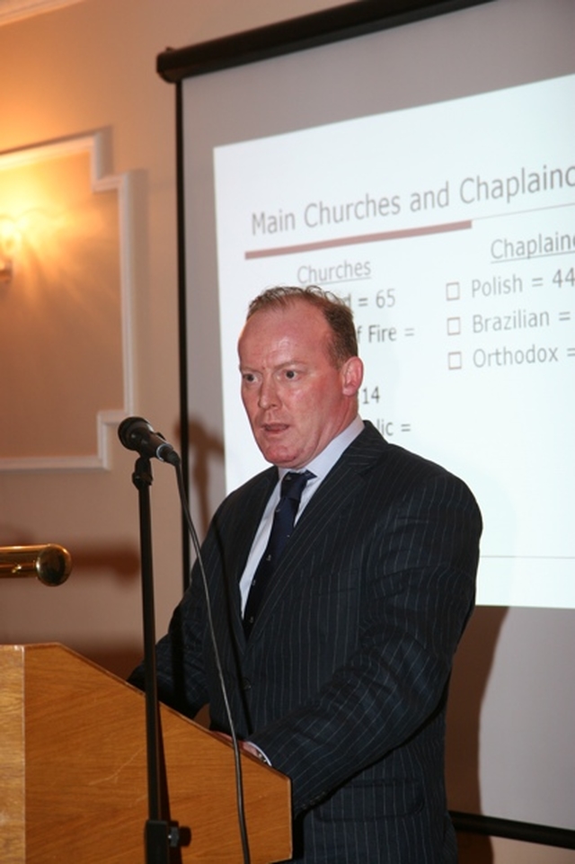 Pictured is the Minister for Integration, Conor Lenihan TD launching the Directory of Migrant Led Churches and Chaplaincies in Tallaght. The Directory is a Hard Gospel supported Project.