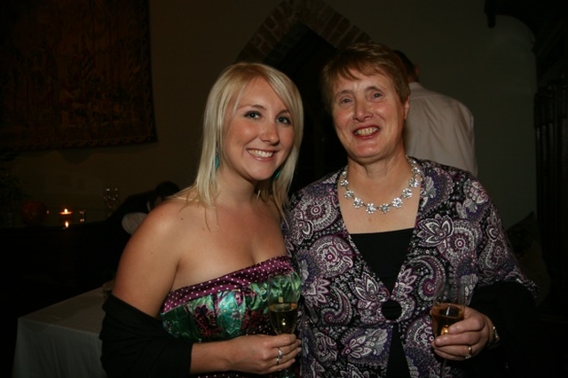 Carly Bennett and June Leeson at the Harvest Moon Ball fundraiser in aid of historic buildings in the parishes of Celbridge, Straffan and Newcastle-Lyons in Barberstown Castle, near Straffan, Co Kildare.