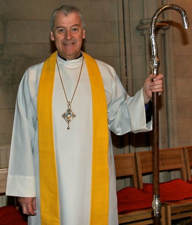 Archbishop Michael Jackson following the Trinity Sunday Patronal Service in Christ Church Cathedral. 