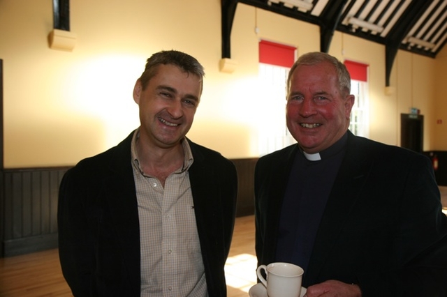 The Revd Ted Woods, Rector of Rathfarnham (right) with Robert Doyle, who was the builder for the refurbishment of Rathfarnham War Memorial Hall.