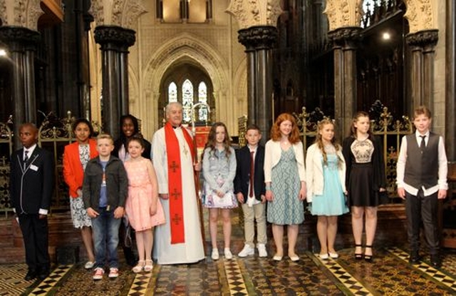 Candidates from St Catherine’s and St James’ with St Audoen’s, Drumcondra and North Strand, Tallaght and Dundalk parishes were confirmed by Archbishop Michael Jackson in Christ Church Cathedral on Pentecost Sunday. 
