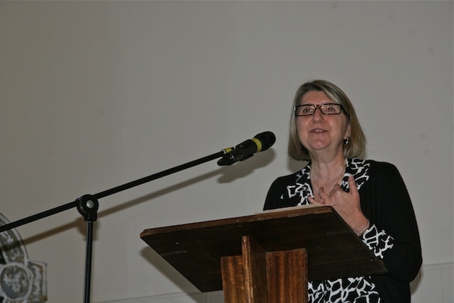 Key-note speaker Ivy Beckwith, author and Minister for Children and Families in a Church in Connecticut, speaking at the Building Blocks Conference, All Hallows College.