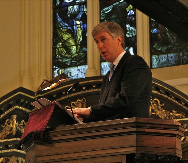 John Delaney, CEO of the Football Association of Ireland, gave the address at the 62nd Annual Ecumenical Thanksgiving Service for the Gift of Sport in St Ann's Church on Dawson St, Dublin.