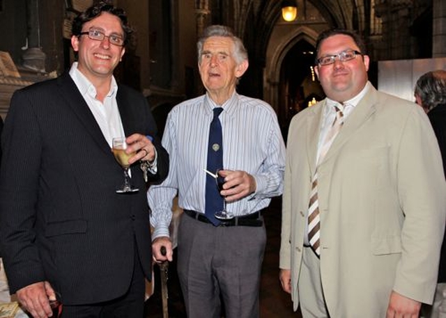 Director of Music at St Patrick’s Cathedral, Stewart Nicholson; Bill McGowan and cathedral manager, Louis Parminter pictured at the official reopening and rededication of the 750 year old Lady Chapel on July 9. 