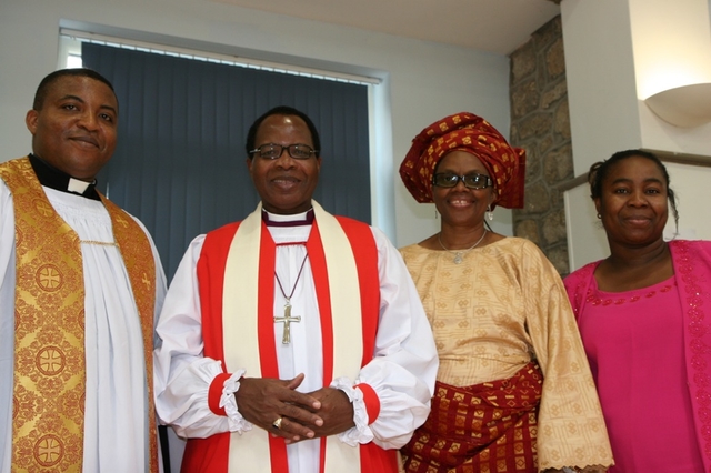 Diocesan Chaplain to the International Community, the Revd Obinna Ulogwara (left) and his wife, Chike (right) with the Archbishop of Lagos, the Most Revd Adebola Ademowo and his wife, Oluranti. The Revd Obinna is originally from Lagos.