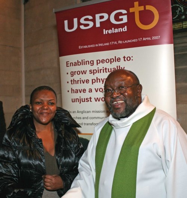 The Right Revd Chad Gandyia, Bishop of Harare with Rose Mohaale in Christ Church Cathedral.