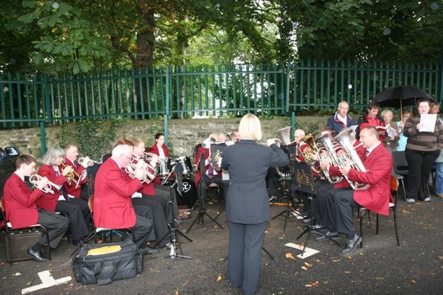 The Blancardstown Brass Band provide the Musical accompaniment at the Clonsilla Parish Songs of Praise Service.
