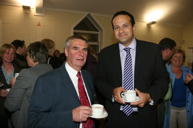 Local Fine Gael Dáil Deputy Leo Vradkar TD (right) with Gordon Kellett at the reception following the institution of the new Rector of Castleknock and Mulhuddart with Clonsilla, the Revd Paul Houston.