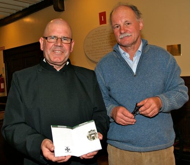 Fred Deane and Ernest Mackey manned the passport desk in St Ann’s Church, Dawson Street, as the International Eucharistic Congress Pilgrim Walk got underway. St Ann’s is one of seven churches (and the only Anglican one) to be included in the Camino. Pilgrims have a special passport stamped in each church. 