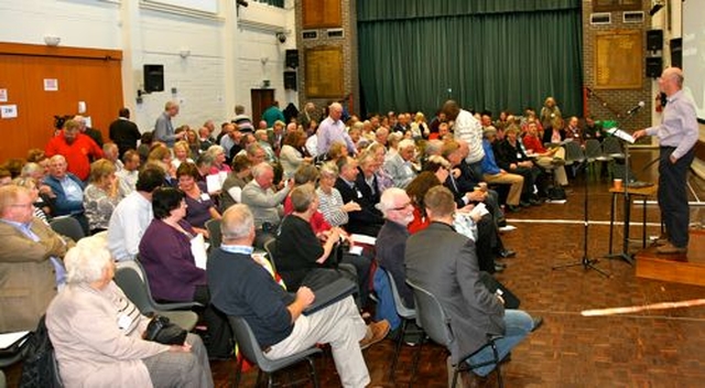 Andrew McNeile addresses the packed hall in The High School where the Diocesan Growth Forum took place on Saturday October 6. 