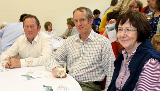Billy Codd and Keith and Josephine Stringer at the opening of the new Newcastle and Newtownmountkennedy Parish Centre. 