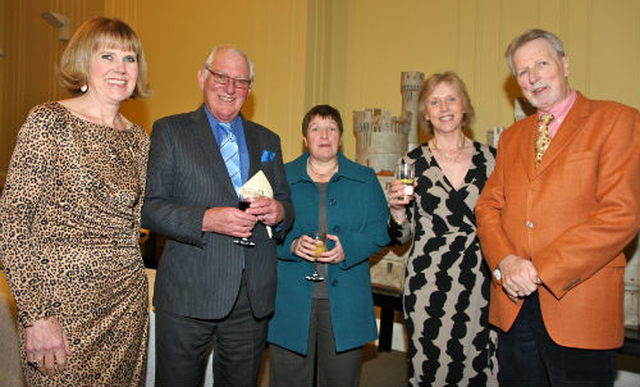 Jean Campbell, Michael Denton, Lesley Rue, Valerie Twomey and Desmond Campbell, attending the launch of the ‘Christ Church Restored’ exhibition at the Irish Architectural Archive on Merrion Square. 