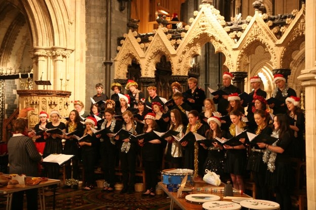 Pictured in suitably festive attire are members of the Christ Church Cathedral Choir and the Christ Church Cathedral Girls Choir at their Christmas Concert in the Cathedral.