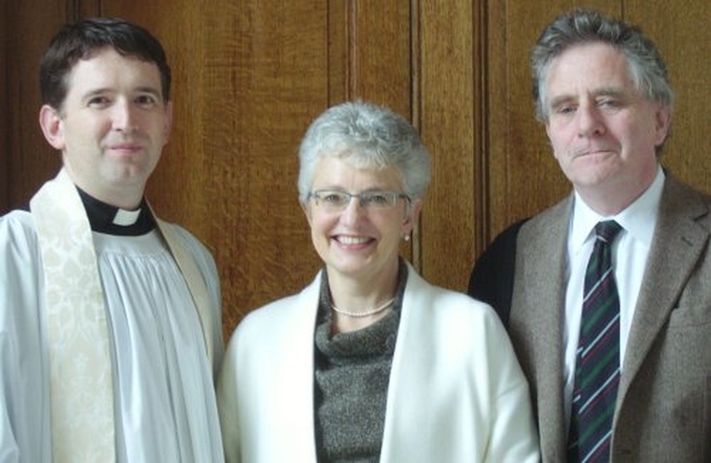 Pictured following her recent address in Trinity College Chapel is Senator Katherine Zappone (centre) with the TCD Dean of Residence, the Revd Darren McCallig (left) and Senator Sean Barrett (right). Senator Zappone was speaking as part of the Chaplaincy’s ‘Questioning Faith’ series of Sunday morning addresses.