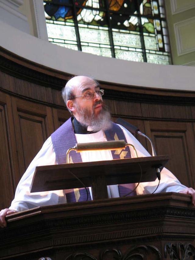 The Revd Canon Patrick Comerford preaching in the Trinity College Chapel. Canon Comerford was speaking as part of this term’s ‘Holy Irrelevant’ lecture series held during Sunday Holy Communion services.