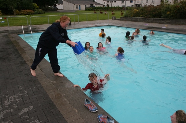 Getting even wetter at the diocesan junior summer camp.