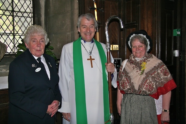 The Most Revd Dr Michael Jackson, Archbishop of Dublin and Bishop of Glendalough, pictured with Emila Corrigan, Girls Friendly Society President (left) and her successor Glenys Payne, in Christ Church Cathedral prior the closing service of the GFS World Council which was held in Ireland from 24 June - 4 July. Ms Payne was commissioned at the service.