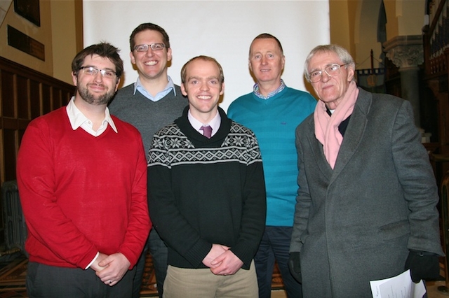 Members of CMS Ireland pictured at the Commissioning of Andy McCormick (centre) as Parish Development Worker of CMSI (RoI) in Whitechurch Parish Church (l-r); Niall Manogue, Roger Cooke, Ronnie Briggs and the Revd Horace McKinley, Rector. 